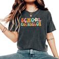 Counseling Office School Guidance Groovy Back To School Women's Oversized Comfort T-Shirt Pepper