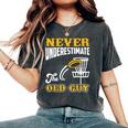 Disc Golf Player Never Underestimate The Old Guy Men Women's Oversized Comfort T-Shirt Pepper