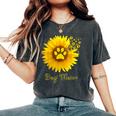 Dog Mom Sunflower Paw Print Women's Oversized Comfort T-shirt Pepper