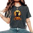 Full Moon Halloween Scary Black Cat Costume Pumpkins Women's Oversized Comfort T-Shirt Pepper