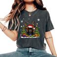 Dog Lovers Cute Boxer Santa Hat Ugly Christmas Sweater Women's Oversized Comfort T-Shirt Pepper