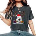 Soccer Lover Reindeer Santa Hat Ugly Christmas Sweater Women's Oversized Comfort T-Shirt Pepper