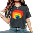 Gay Pride Cat Lgbt Cats Pile Cute Anime Rainbow Women's Oversized Comfort T-Shirt Pepper