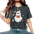 Ghost Reading Book Halloween Costume Teacher Librarian Women's Oversized Comfort T-Shirt Pepper