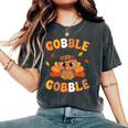 Gobble Turkey Day Happy Thanksgiving Toddler Girl Boy Women's Oversized Comfort T-Shirt Pepper