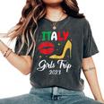 Italy Girls Trip 2023 Lips High Heals Friend Matching Girl Women's Oversized Comfort T-shirt Pepper