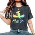 Maine Moose Canoe Rainbow Vacation T Women's Oversized Comfort T-Shirt Pepper