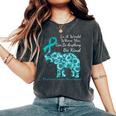 Ovarian Cancer Awareness Sunflower Elephant Be Kind Women's Oversized Comfort T-shirt Pepper