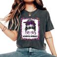 Overdose Awareness Wear Purple Leopard Messy Bun Women's Oversized Comfort T-Shirt Pepper
