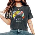 Player 1 Ready Future Dad & Mom Baby Announcement Cute Women's Oversized Comfort T-Shirt Pepper