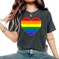 Pride Heart Novelty Pride Rainbow Heart Women's Oversized Comfort T-Shirt Pepper