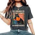 I Read Banned Books Black Cat Reader Bookworm Women Women's Oversized Comfort T-shirt Pepper