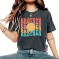 Retro Face Brother Groovy Daisy Flower Matching Family Women's Oversized Comfort T-shirt Pepper