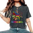 Retro Groovy Flower Lovers Daisy Peace Sign Hippie Soul Women's Oversized Comfort T-shirt Pepper