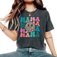 Retro Leopard Mama Groovy Face Trendy New Mom Women's Oversized Comfort T-shirt Pepper