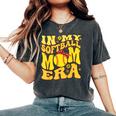 Retro In My Softball Mom Era Mama Boy Women's Oversized Comfort T-Shirt Pepper