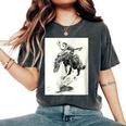 Rodeo Cowgirl Riding Bucking Horse Women's Oversized Comfort T-shirt Pepper