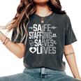 Safe Staffing Saves Lives Nurses March Nurse Strike Support Women's Oversized Comfort T-Shirt Pepper