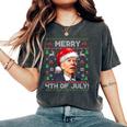 Santa Joe Biden Merry 4Th Of July Ugly Christmas Sweater Women's Oversized Comfort T-Shirt Pepper