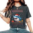 Shark Christmas Santa Hat Ugly Christmas Sweater Women's Oversized Comfort T-Shirt Pepper
