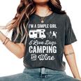 Im A Simple Girl Love Dogs Camping And Wine Camper Women's Oversized Comfort T-shirt Pepper