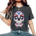 Sugar Skull 4Th Of July T Boys Fourth Usa Women's Oversized Comfort T-Shirt Pepper