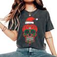 Sugar Skull Santa Hat Mexican Christmas Xmas Pj Women's Oversized Comfort T-Shirt Pepper