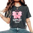 Support Squad Breast Cancer Awareness Butterfly Ribbon Women's Oversized Comfort T-Shirt Pepper
