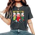 Three Goose In Socks Ugly Christmas Sweater Party Women's Oversized Comfort T-Shirt Pepper