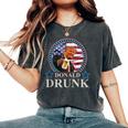 Trump 4Th Of July Donald Drunk Drinking Presidents Women's Oversized Comfort T-Shirt Pepper