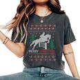 Ugly Sweater Christmas Horse Riding Rider Horses Lovers Women's Oversized Comfort T-Shirt Pepper