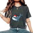 Ugly Xmas Whale Graphic Ugly Sweater Christmas Women's Oversized Comfort T-Shirt Pepper