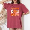 2Nd Grade Boo Crew Teacher Student Halloween Groovy Ghost Women's Oversized Comfort T-Shirt Crimson