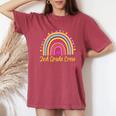 2Nd Grade Crew 2Nd Grade Teacher Rainbow Heart Women's Oversized Comfort T-Shirt Crimson