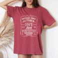50 Years Old Made In 1973 Vintage October 1973 50Th Birthday Women's Oversized Comfort T-Shirt Crimson