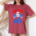 6Th Birthday For Girls Boys 6 Yrs Old Ice Hockey Fan Women's Oversized Comfort T-Shirt Crimson