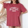 Accoville West Virginia Wv College University Sports Style Women's Oversized Comfort T-Shirt Crimson