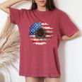 American Flag Sunflower Graphic 4Th Of July Independence Day Women's Oversized Comfort T-shirt Crimson