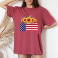 American Flag Sunflower 4Th Of July Independence Usa Day Women's Oversized Comfort T-shirt Crimson