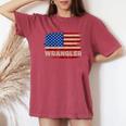 American Flag Us Usa Wrangler Men Women Women's Oversized Comfort T-Shirt Crimson