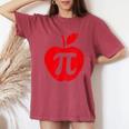 Apple Pi Day Math Nerd Pie Teacher 314 Women's Oversized Comfort T-Shirt Crimson