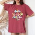 August September Birthday Groovy Astrology Zodiac Sign Virgo Women's Oversized Comfort T-Shirt Crimson