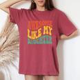 Awesome Like My Daughter Retro Dad Fathers Women's Oversized Comfort T-Shirt Crimson
