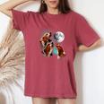 Basset Hound Basset Hound Howling At The Moon Basset Women's Oversized Comfort T-Shirt Crimson