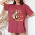 Blessed By God Loved By Jesus Lion Women's Oversized Comfort T-Shirt Crimson