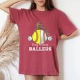 Busy Raising Ballers Baseball Softball Bandana Mom Leopard Women's Oversized Comfort T-shirt Crimson