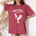 Chicken Emotional Support Cock Women's Oversized Comfort T-Shirt Crimson