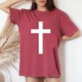 Christian Cross Jesus Christ Cross Christians Women's Oversized Comfort T-Shirt Crimson