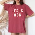 Christianity Religion Jesus Outfits Jesus Won Texas Women's Oversized Comfort T-Shirt Crimson