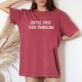 Coffee Then Cimbalom Women's Oversized Comfort T-Shirt Crimson
